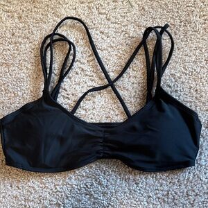 Aerie Black Strappy Bikini Top